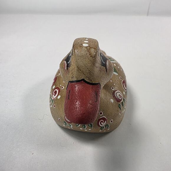 Vintage Wooden Painted Duck Folk Art Country Kitchen flower Design cottagecore - Picture 4 of 15